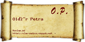 Olár Petra névjegykártya